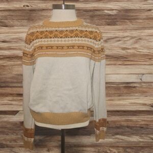 Aventura Women's Tan and Cream Turtleneck Sweater